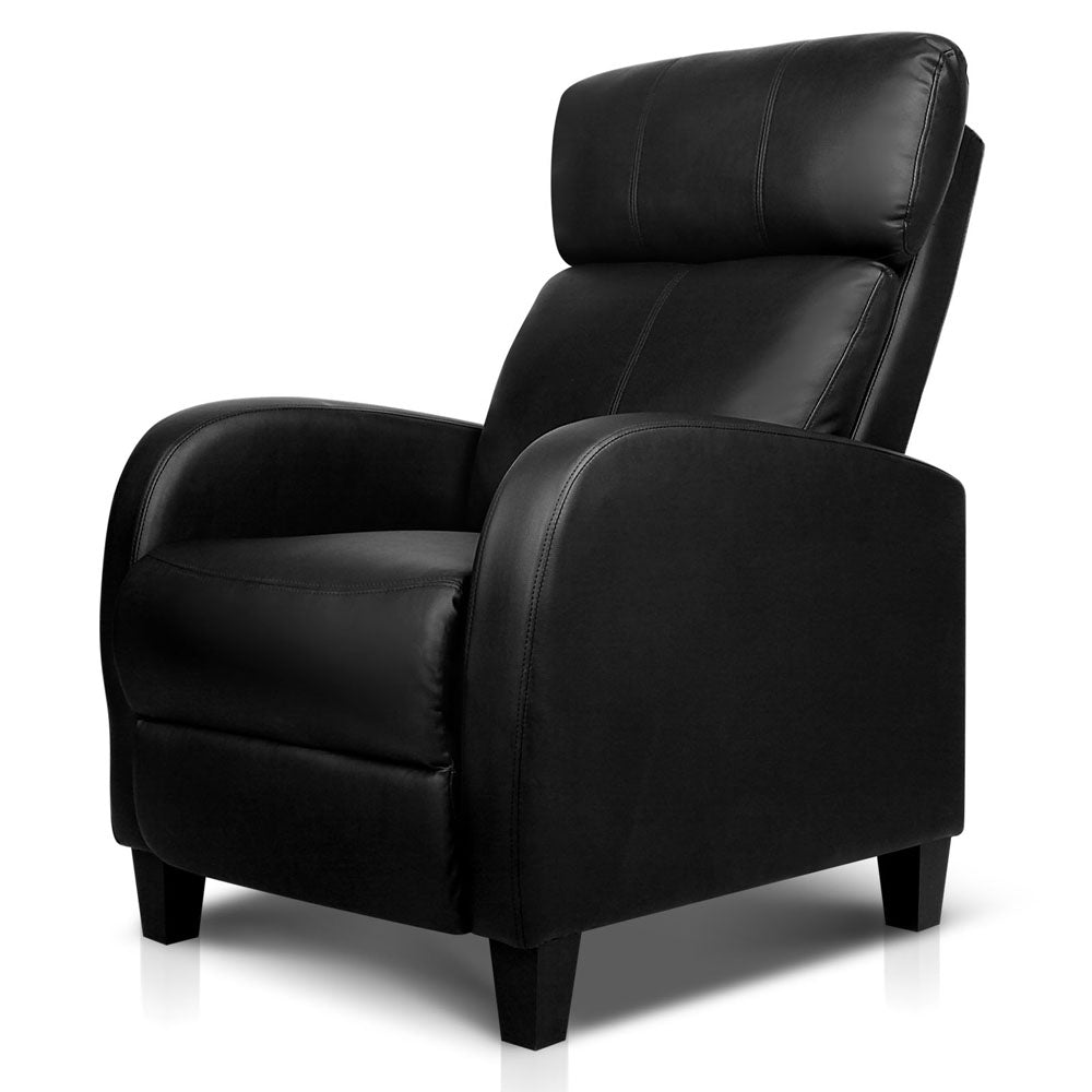 Artiss PU Leather Reclining Armchair - Black