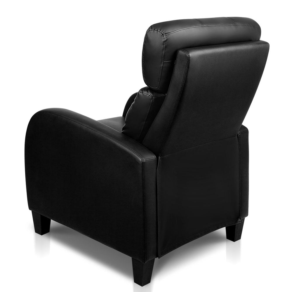 Artiss PU Leather Reclining Armchair - Black