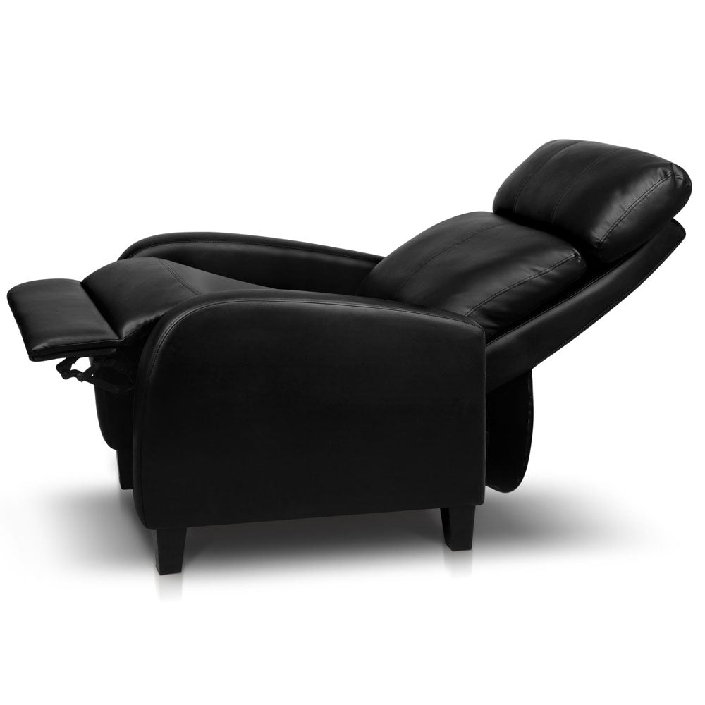 Artiss PU Leather Reclining Armchair - Black