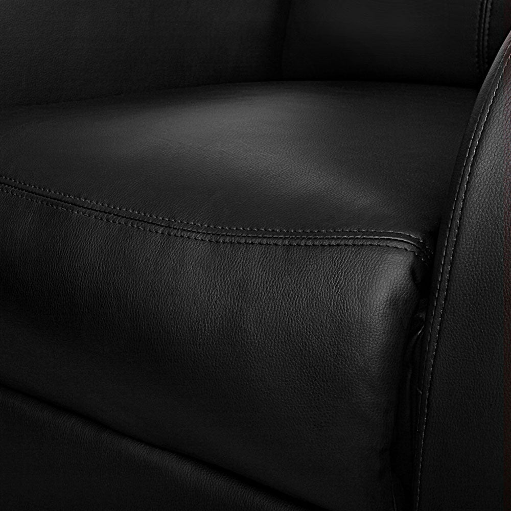 Artiss PU Leather Reclining Armchair - Black