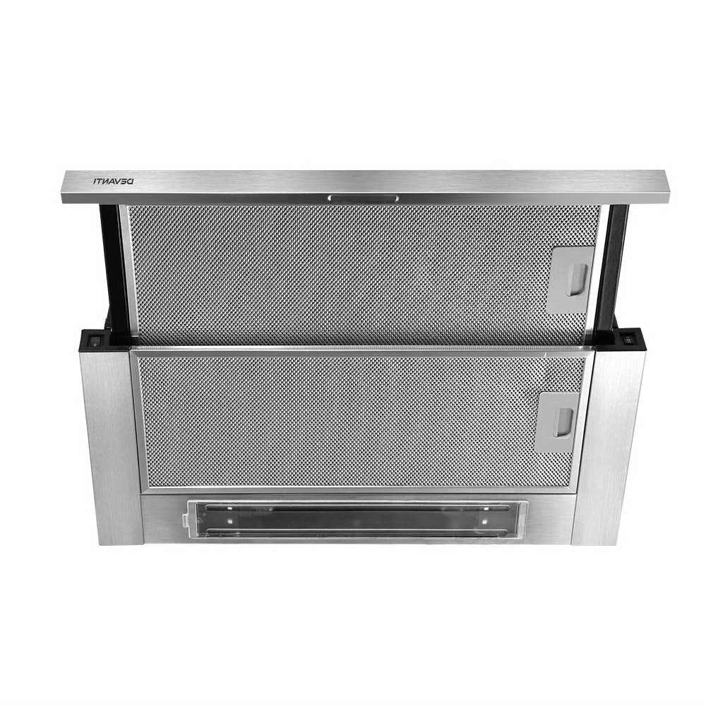 DEVANTi Rangehood Range Hood Stainless Steel Kitchen Canopy 600mm Black