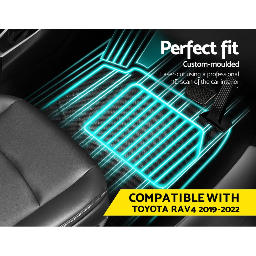 Weisshorn TOYOTA RAV4 Car Rubber Floor Mats Front & Rear 2019-2022