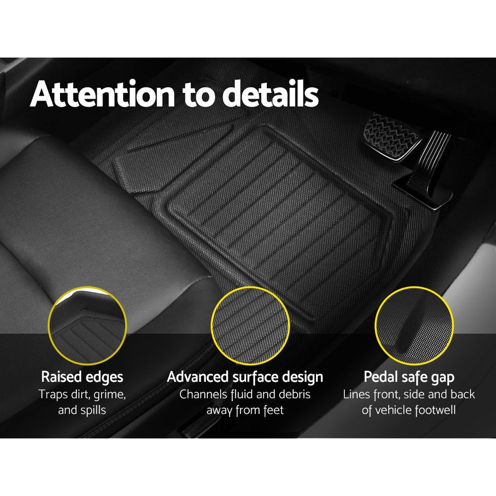 Weisshorn TOYOTA RAV4 Car Rubber Floor Mats Front & Rear 2019-2022