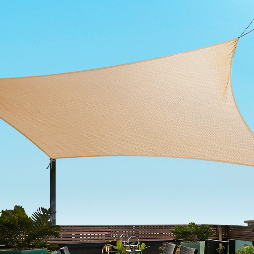 Instahut Sun Shade Sail Cloth Shadecloth Rectangle Heavy Duty Sand Canopy 3x4m