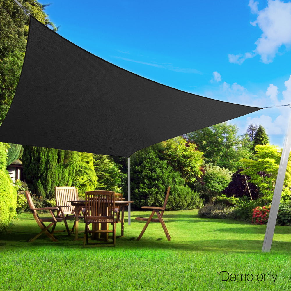 Instahut 3x4m Shade Sail Sun Shadecloth 280gsm Black