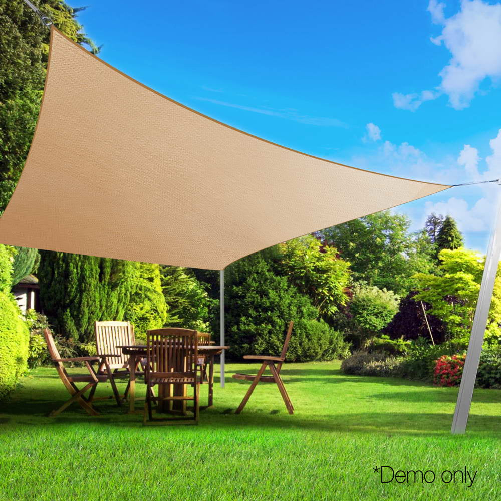 Instahut 3x6m Shade Sail Sun Shadecloth Canopy 280gsm Sand