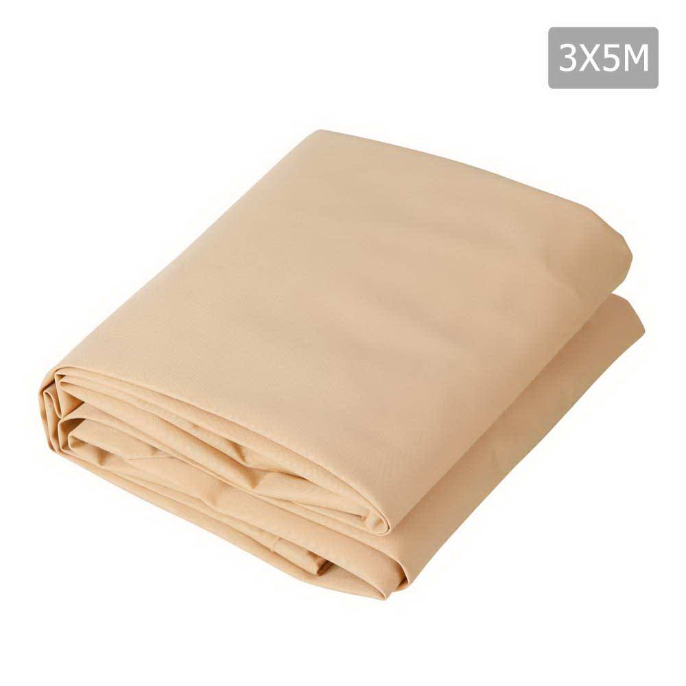 Instahut 3 x 5m Waterproof Rectangle Shade Sail Cloth - Sand Beige