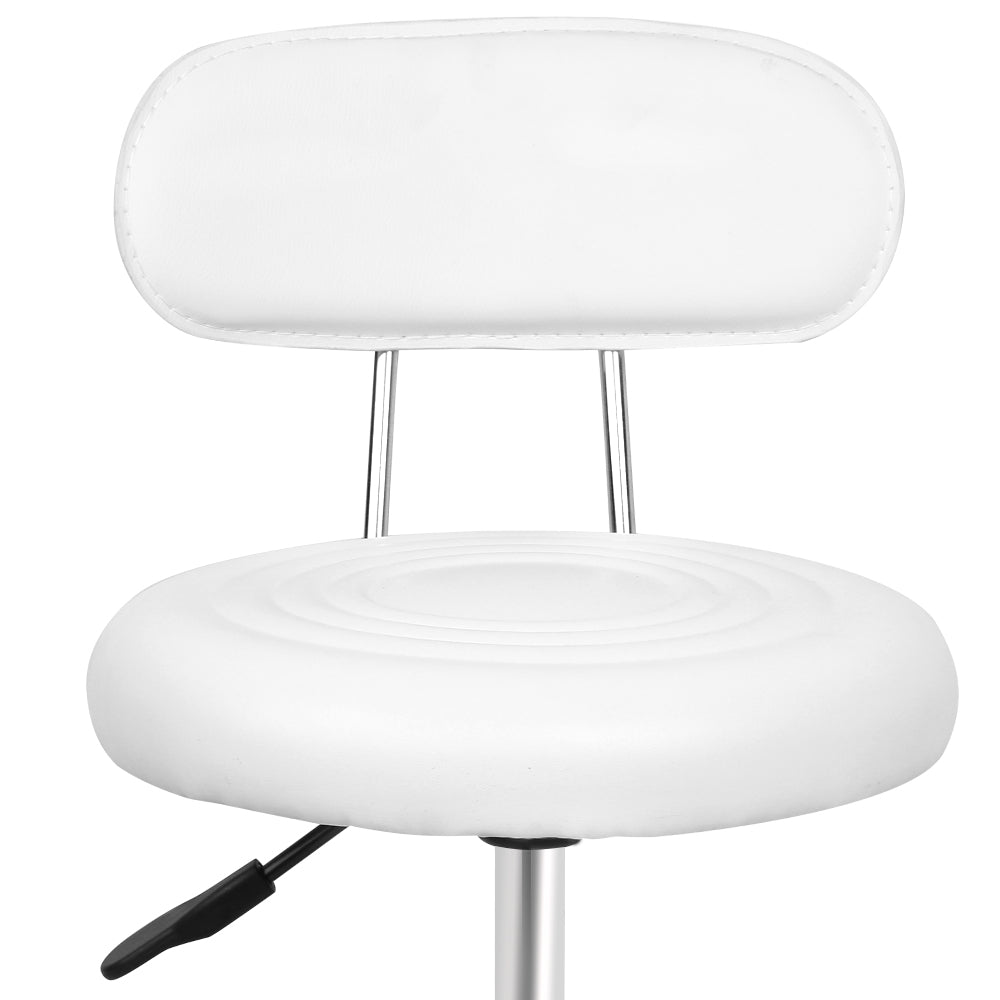 Artiss PU Leather Swivel Salon Stool - White