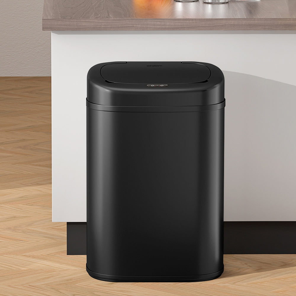 Devanti 82L Motion Sensor Bin Rubbish Waste Automatic Trash Can Kitchen Black