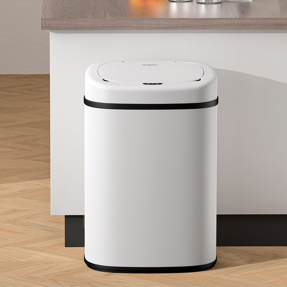 Devanti 82L Motion Sensor Bin Rubbish Waste Automatic Trash Can Kitchen White