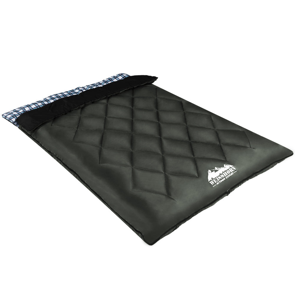 Weisshorn Sleeping Bag Bags Double Camping Hiking -10Â°C to 15Â°C Tent Winter Thermal Grey
