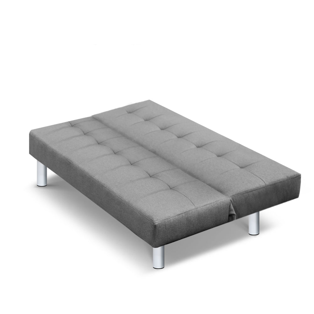 Artiss 3 Seater Fabric Sofa Bed - Grey