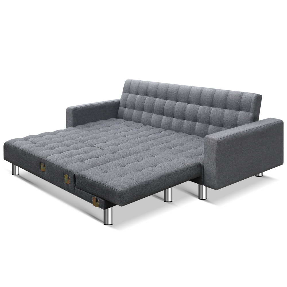 Artiss Modular Fabric Sofa Bed - Grey