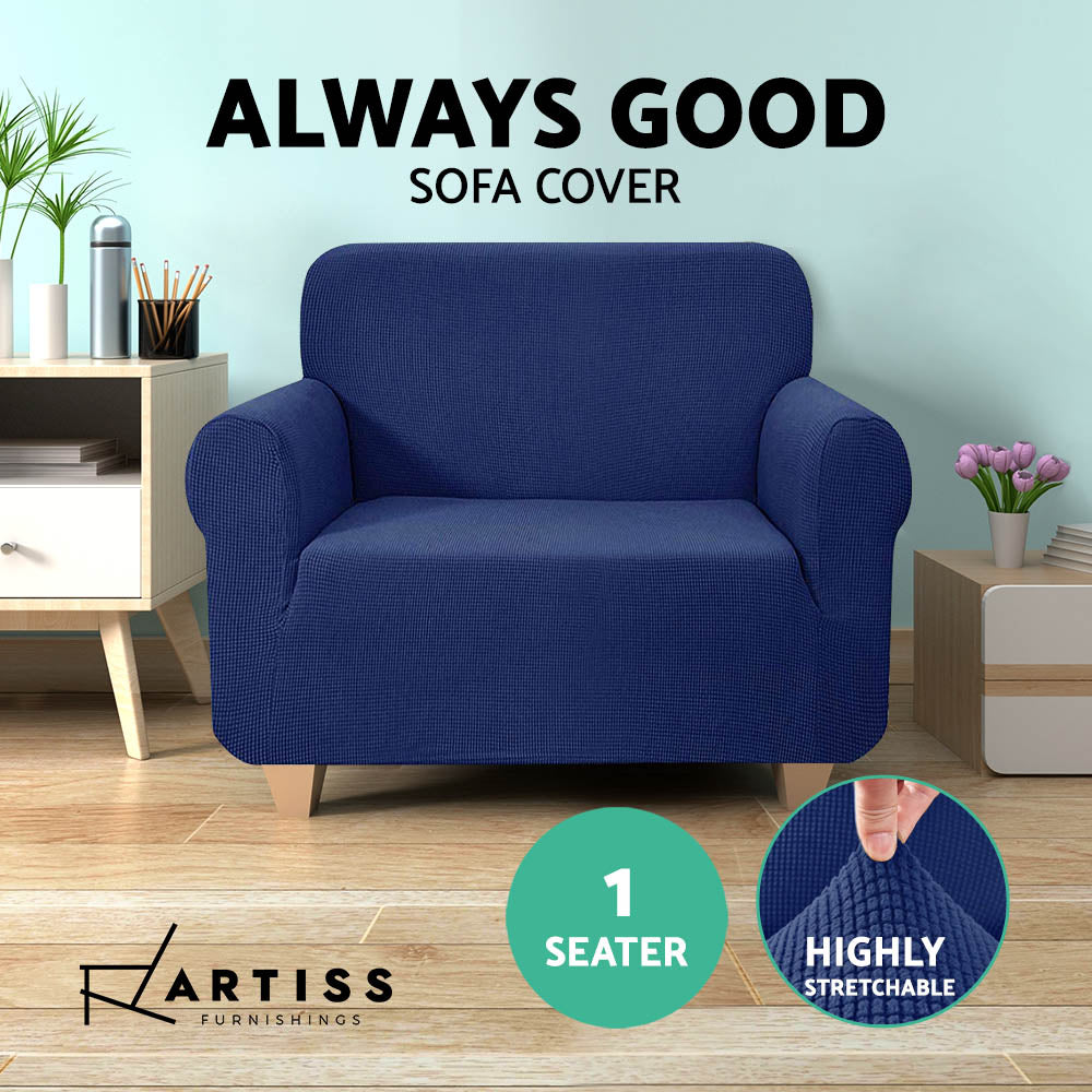 Artiss High Stretch Sofa Cover Couch Protector Slipcovers 1 Seater Navy