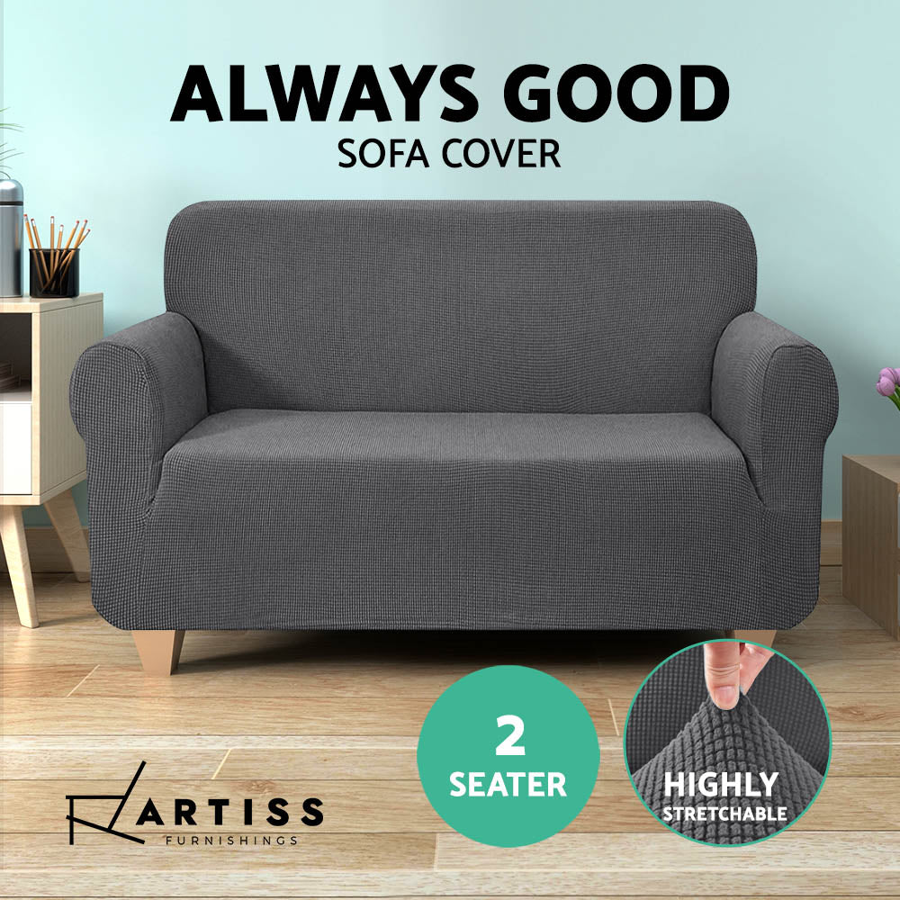 Artiss High Stretch Sofa Cover Couch Protector Slipcovers 2 Seater Grey