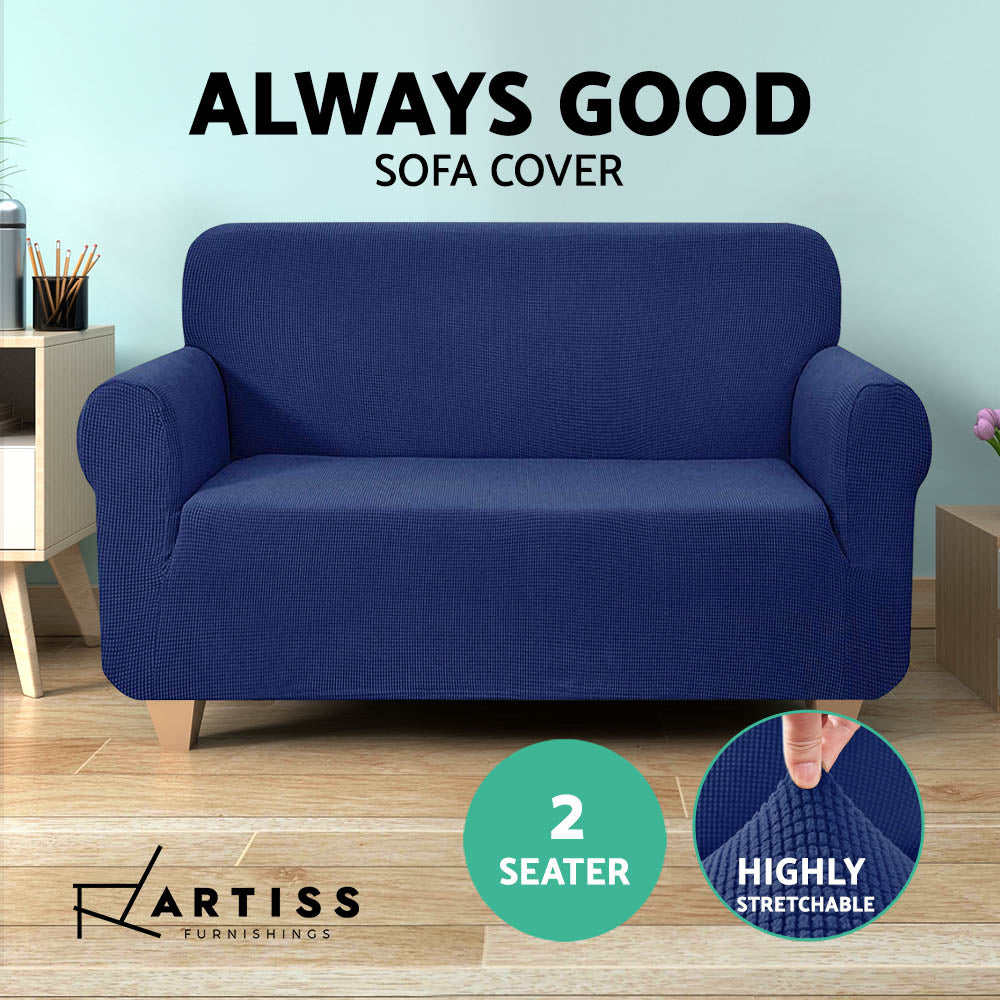 Artiss High Stretch Sofa Cover Couch Protector Slipcovers 2 Seater Navy