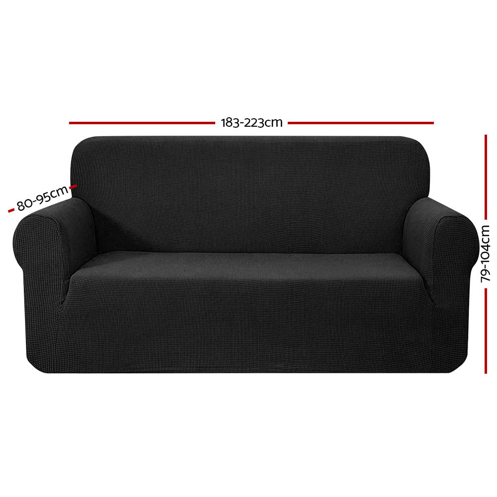 Artiss High Stretch Sofa Cover Couch Lounge Protector Slipcovers 3 Seater Black