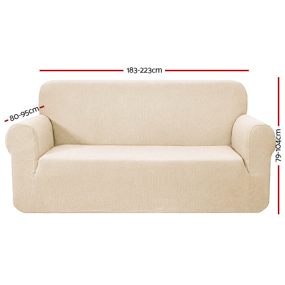 Artiss High Stretch Sofa Cover Couch Protector Slipcovers 3 Seater Sand