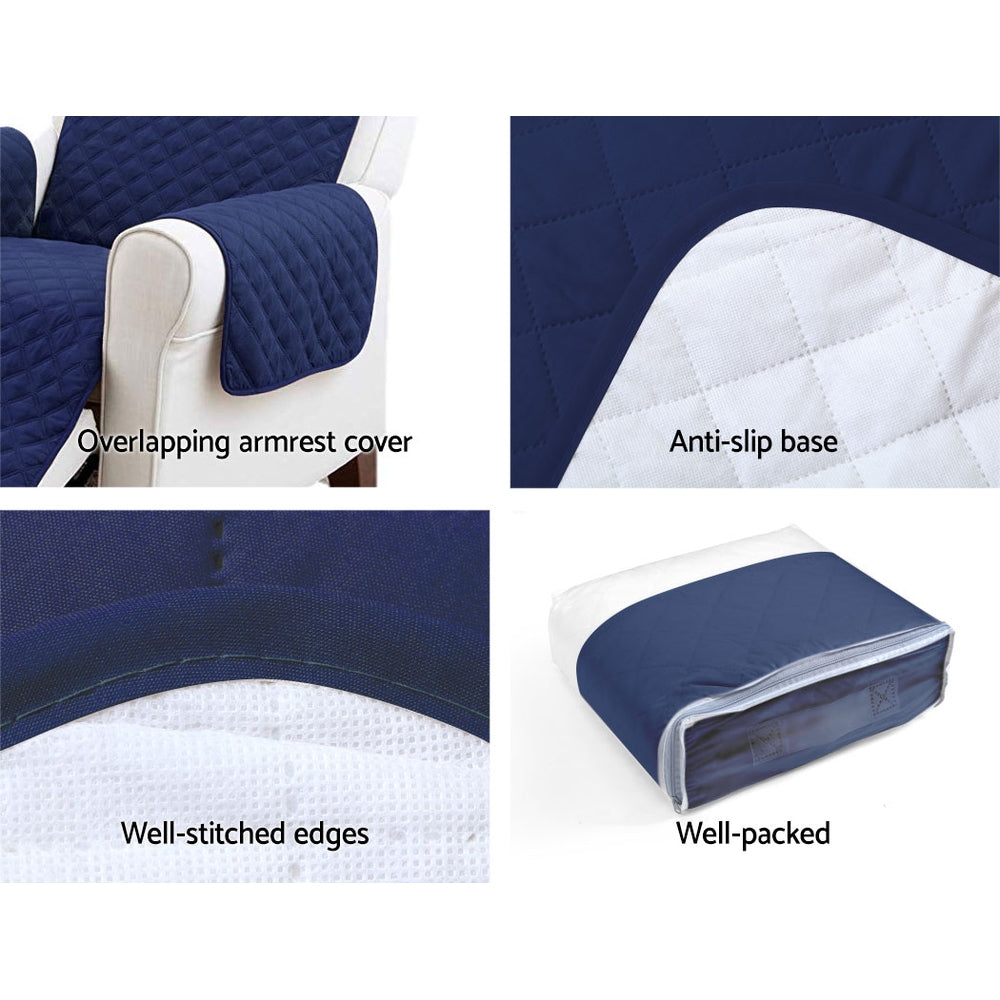 Artiss Sofa Cover Quilted Couch Covers Protector Slipcovers 2 Seater Navy