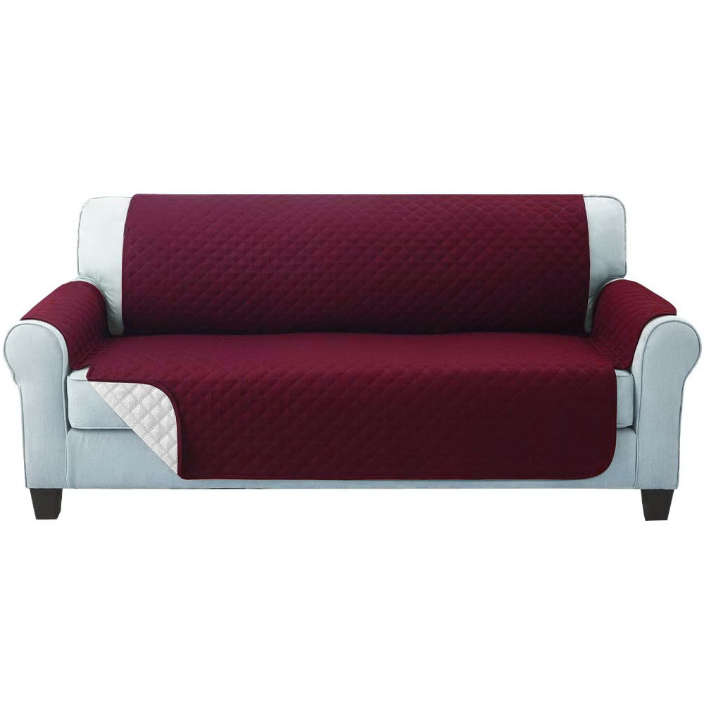 Artiss Sofa Cover Quilted Couch Covers Protector Slipcovers 3 Seater Burgundy