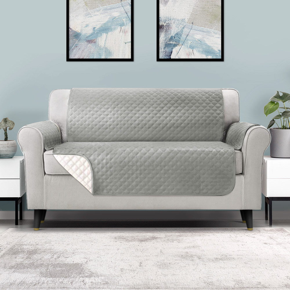 Artiss Sofa Cover Quilted Couch Covers 100% Water Resistant 3 Seater Grey