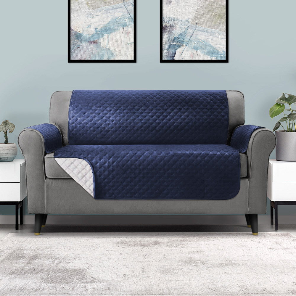 Artiss Sofa Cover Quilted Couch Covers 100% Water Resistant 3 Seater Navy