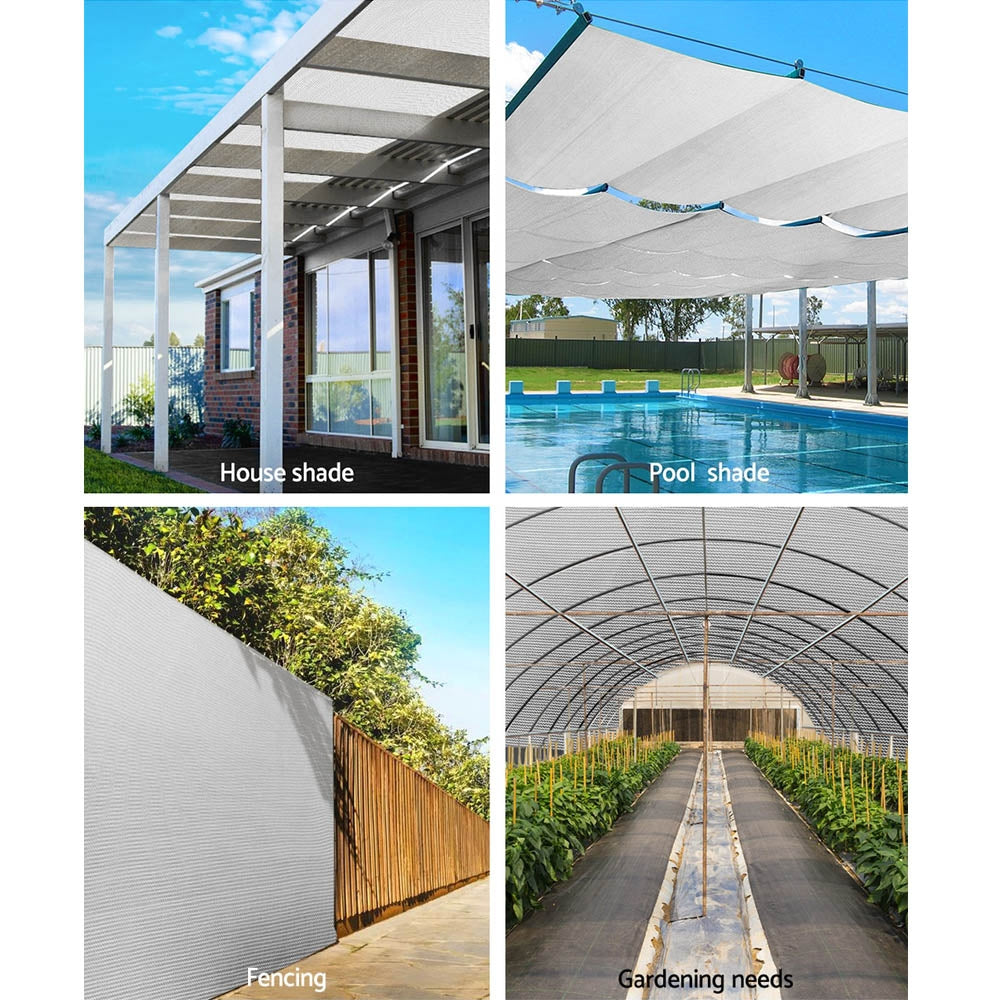 Instahut 1.83x30m 50% UV Shade Cloth Shadecloth Sail Garden Mesh Roll Outdoor White