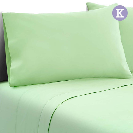 Giselle Bedding King Size 4 Piece Micro Fibre Sheet Set - Apple