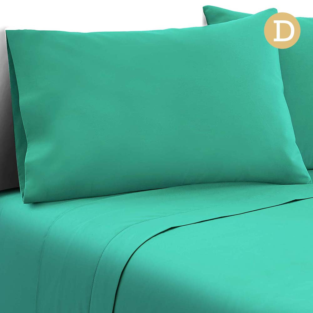 Giselle Bedding Double Size 4 Piece Micro Fibre Sheet Set - Aqua