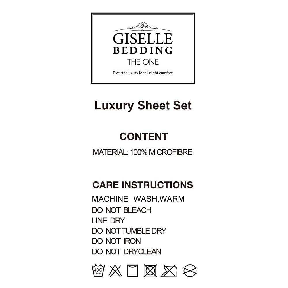 Giselle Bedding Double Size 4 Piece Micro Fibre Sheet Set - Aqua