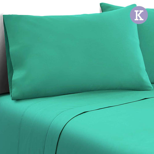 4 Piece Microfibre Sheet Set King â€?Aqua