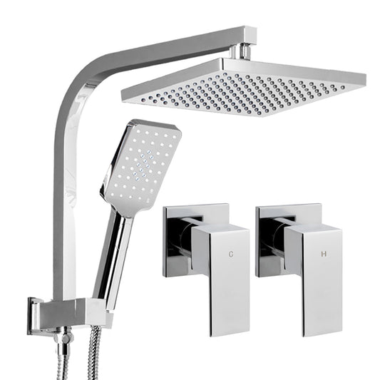 Cefito WELS 8'' Rain Shower Head Taps Square Handheld High Pressure Wall Chrome