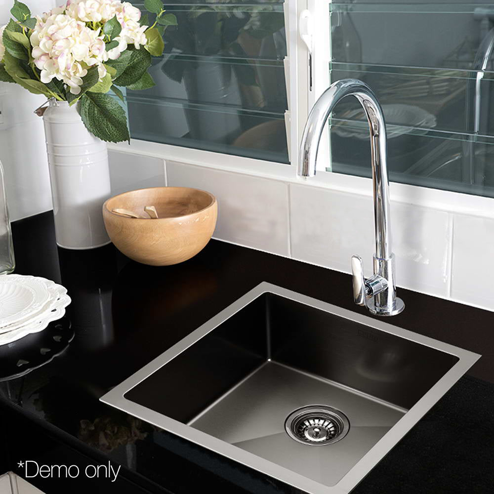 Cefito 51cm x 45cm Stainless Steel Kitchen Sink Under/Top/Flush Mount Black