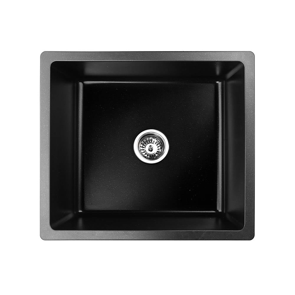 Cefito Stone Kitchen Sink 460X410MM Granite Under/Topmount Basin Bowl Laundry Black