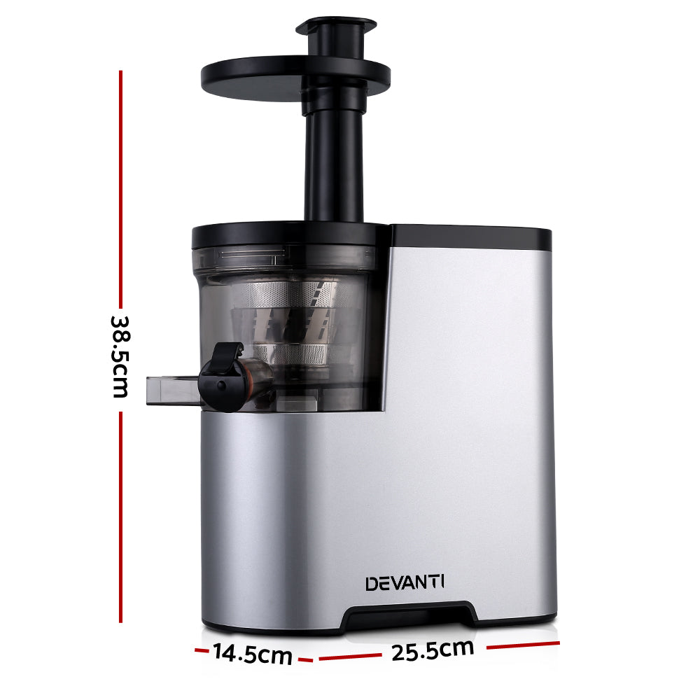 Devanti Cold Press Slow Juicer Silver