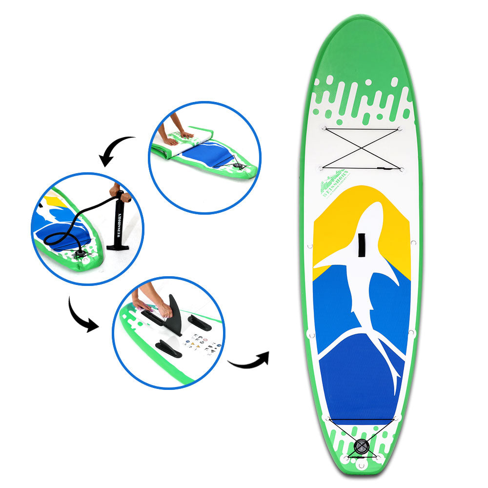 Weisshorn 10FT Stand Up Paddle Board Inflatable SUP Surfborads 10CM Thick