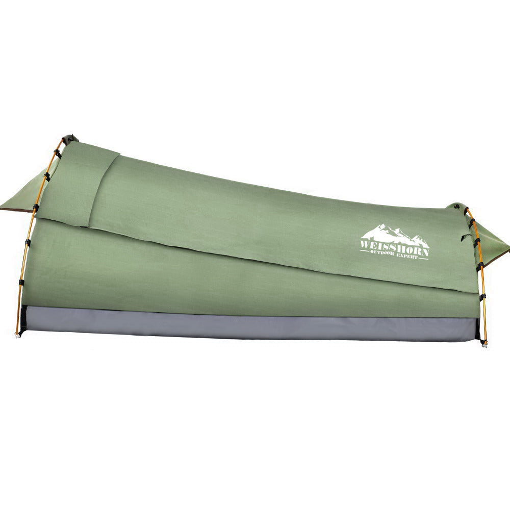 Weisshorn Double Swag Camping Swags Canvas Tent Deluxe Celadon