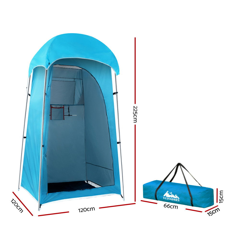 Weisshorn Camping Shower Tent Outdoor Portable Changing Room Toilet Ensuite Blue