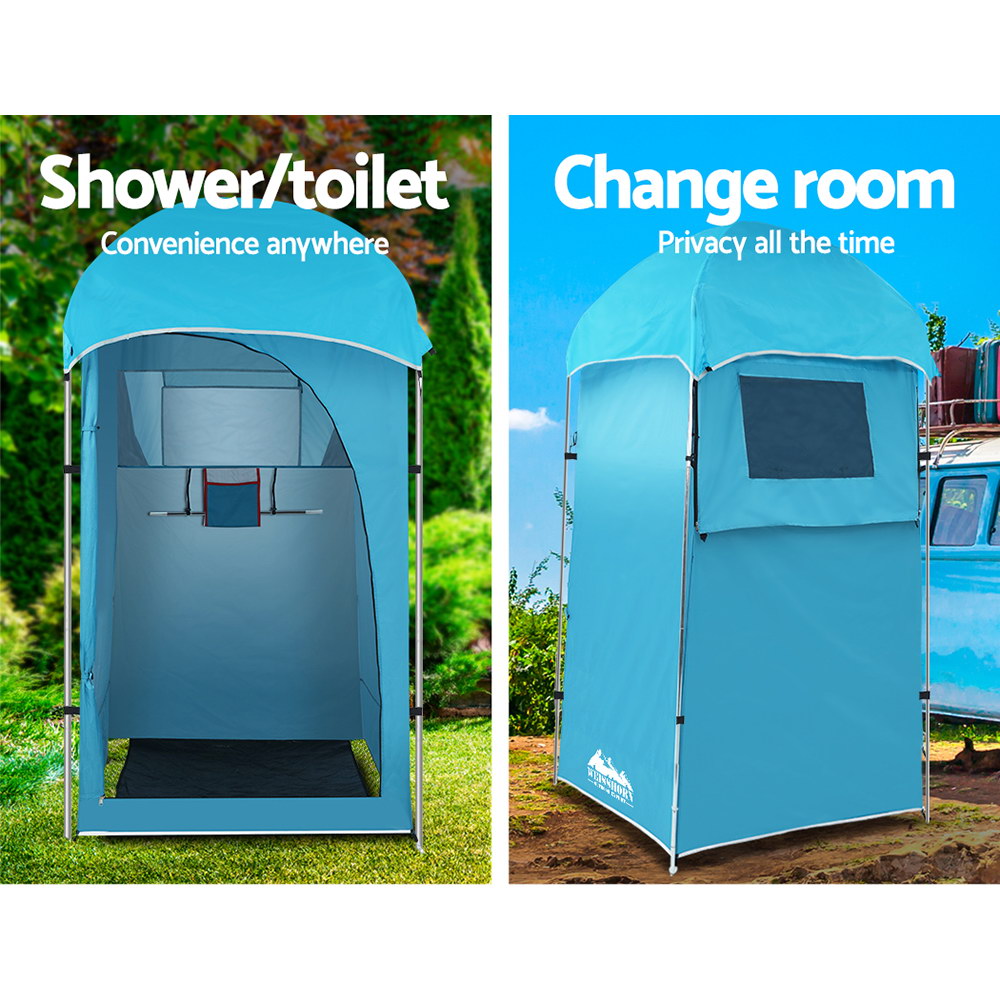 Weisshorn Camping Shower Tent Outdoor Portable Changing Room Toilet Ensuite Blue