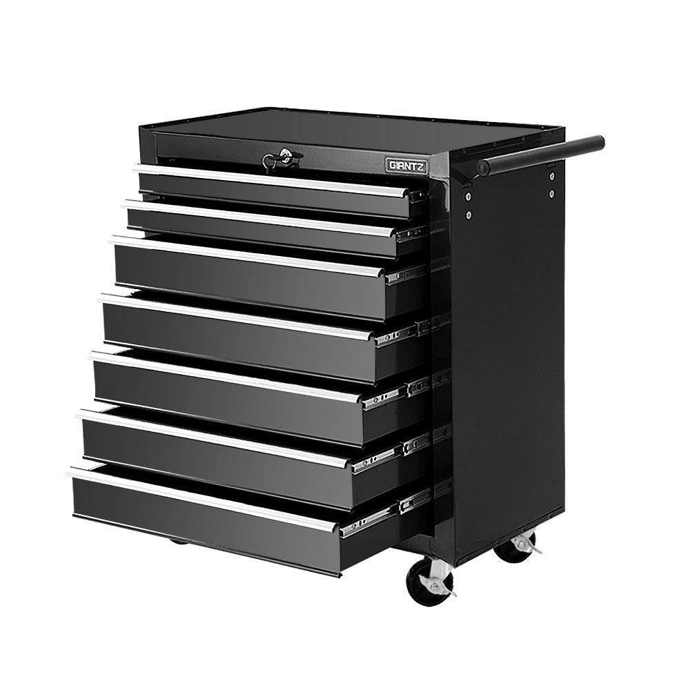 Giantz Tool Chest and Trolley Box Cabinet 16 Drawers Cart Garage Storage Black