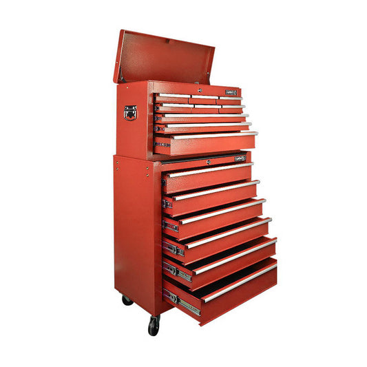 Giantz 15 Drawers Mechanic Toolbox Storage Chest Cabinet Garage Trolley Tool Box