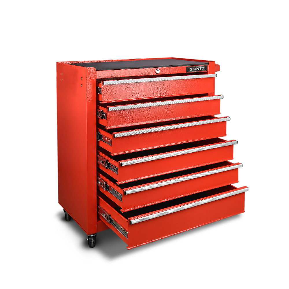 Giantz 6 Drawer Mechanic Tool Box Storage - Red