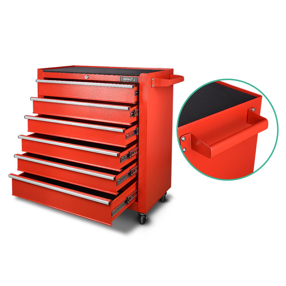 Giantz 6 Drawer Mechanic Tool Box Storage - Red