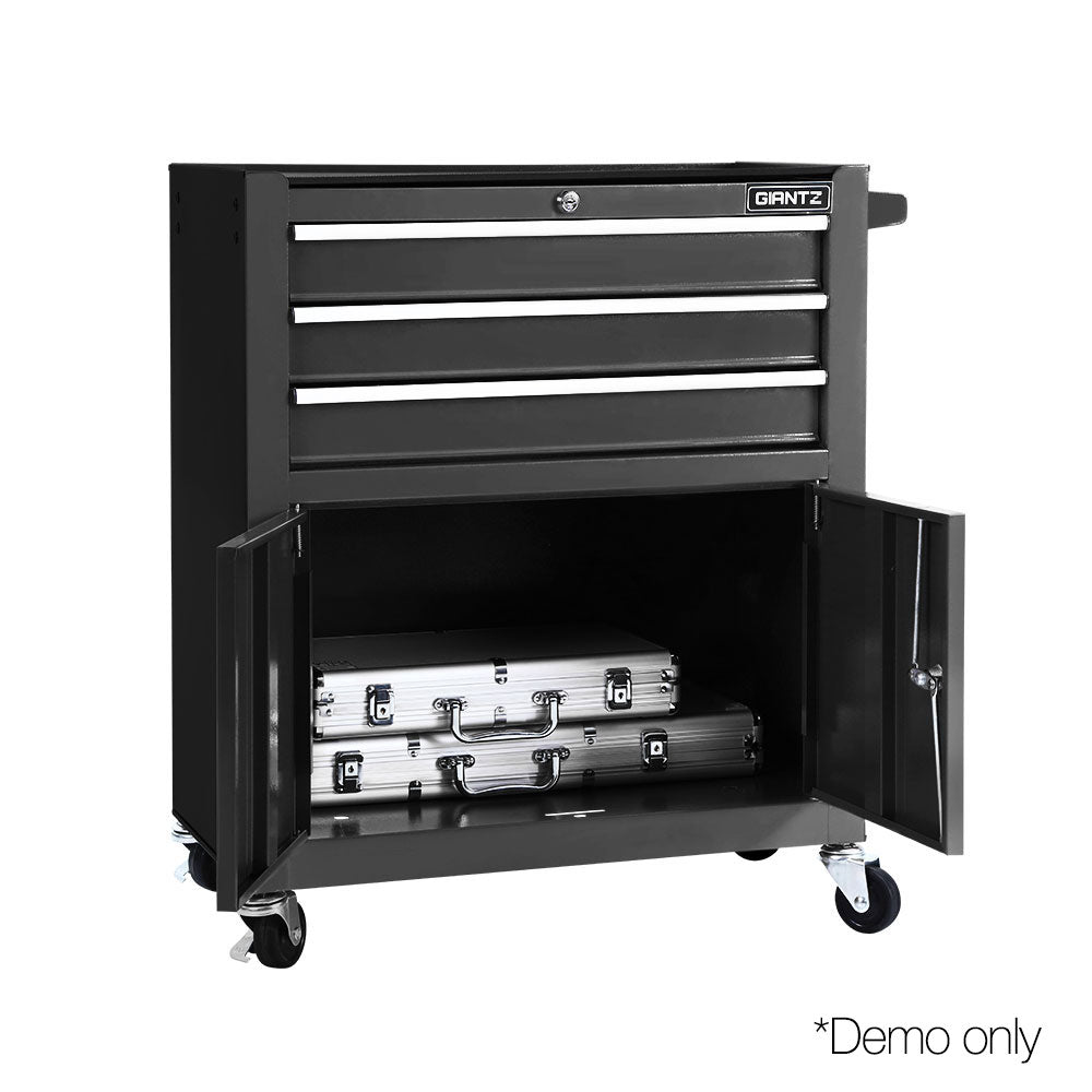 Giantz Tool Box Chest Cabinet Trolley Cart Storage Drawers Black