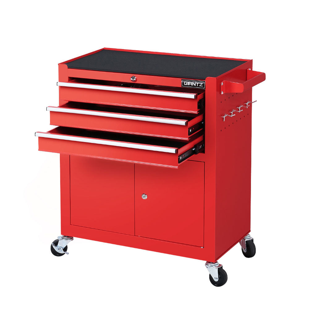 Giantz Tool Box Chest Cabinet Trolley Cart Storage Drawers Red