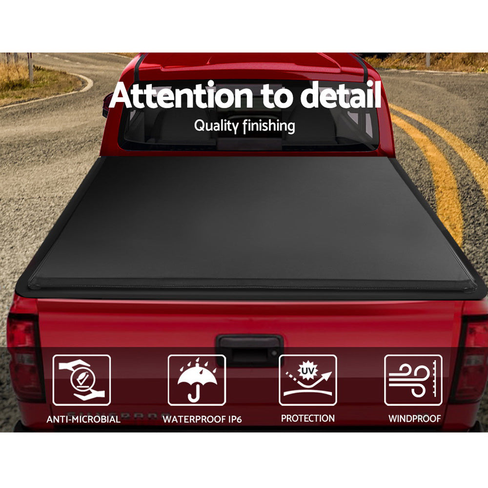 Weisshorn Fit Nissan Navara NP300 D23 Tonneau Cover Ute Clip On 3 Fold Folding