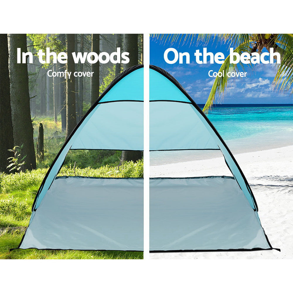 Weisshorn Pop Up Beach Tent Camping Hiking 3 Person Sun Shade Fishing Shelter