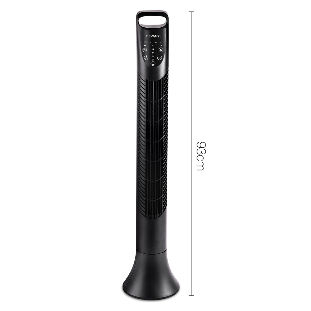 Devanti Portable Cross Flow Tower Fan - Black