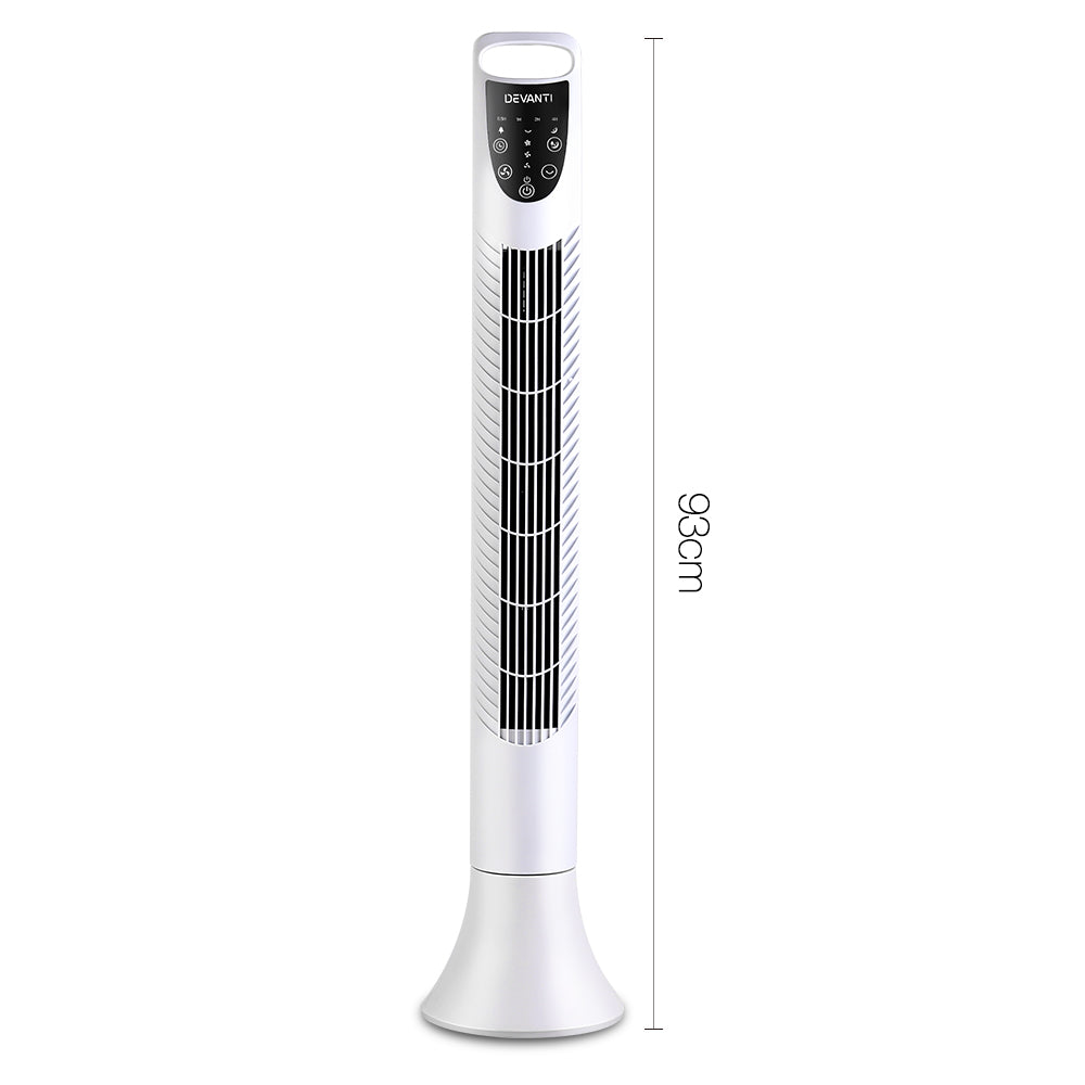 Devanti Portable Cross Flow Tower Fan - White