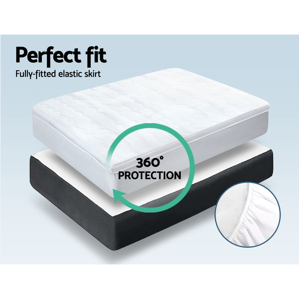 Giselle Bedding 1000GSM Mesh Pillowtop Mattress Topper Protector Cover King Single